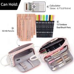 Easthill Large Capacity Colorful Canvas Storage Bag, Simple Pencil and Stationery Storage Bag for Middle High School Students, Office, College Students, Gift for Girls, Women, Adults, Teens