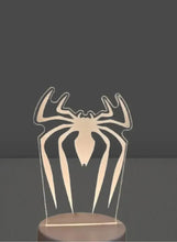 Huitich Spiderman LED night lamp glowing spider silhouette, cutout top on beige base