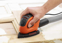 BLACK+DECKER 55W Corded Compact Detail Mouse Sander for Precision & Detailing Work, Orange/Black - BEW230-GB,