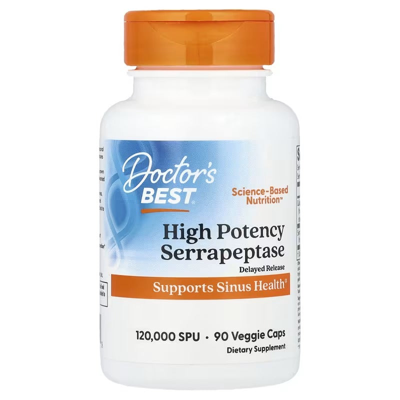 Doctor's Best, High Potency Serrapeptase, 90 Veg Caps
