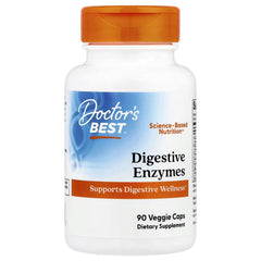 Doctor’s Best Digestive Enzymes supplement bottle with orange cap, front label