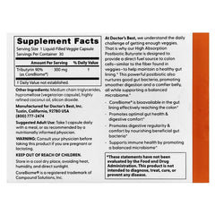 Doctor's Best, High Absorption Postbiotic Butyrate, 30 Liquid-Filled Veg Capsules (300 mg per Capsule)