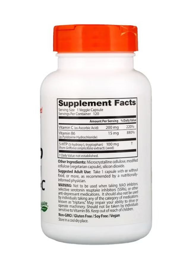 5-HTP supplement bottle with orange cap, Supplement Facts label