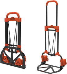 Black & Decker Folding Stair Climbing Trolley, Heavy Duty Steel Dolly Cart, Great Load Capacity, Folds for Storage, 6-Wheeler, Black & Orange