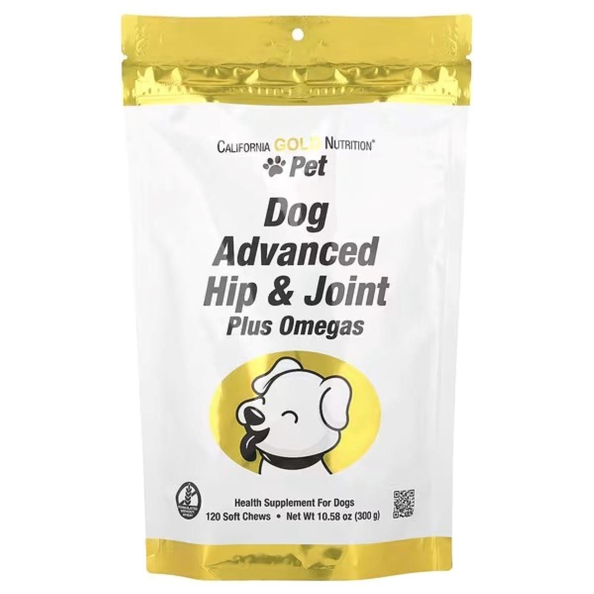 California Gold Nutrition Pet Dog Advanced Hip & Joint Soft Chews – 120 Soft Chews, 10.58 oz (300 g)