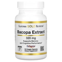California Gold Nutrition Bacopa Extract 320 mg, 120 Veg Capsules – Herbal Brain