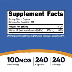 Nutricost Vitamin K2 MK-4 100 mcg – 240 Capsules