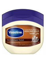 Vaseline Cocoa Butter Healing Jelly jar with blue cap and cream label