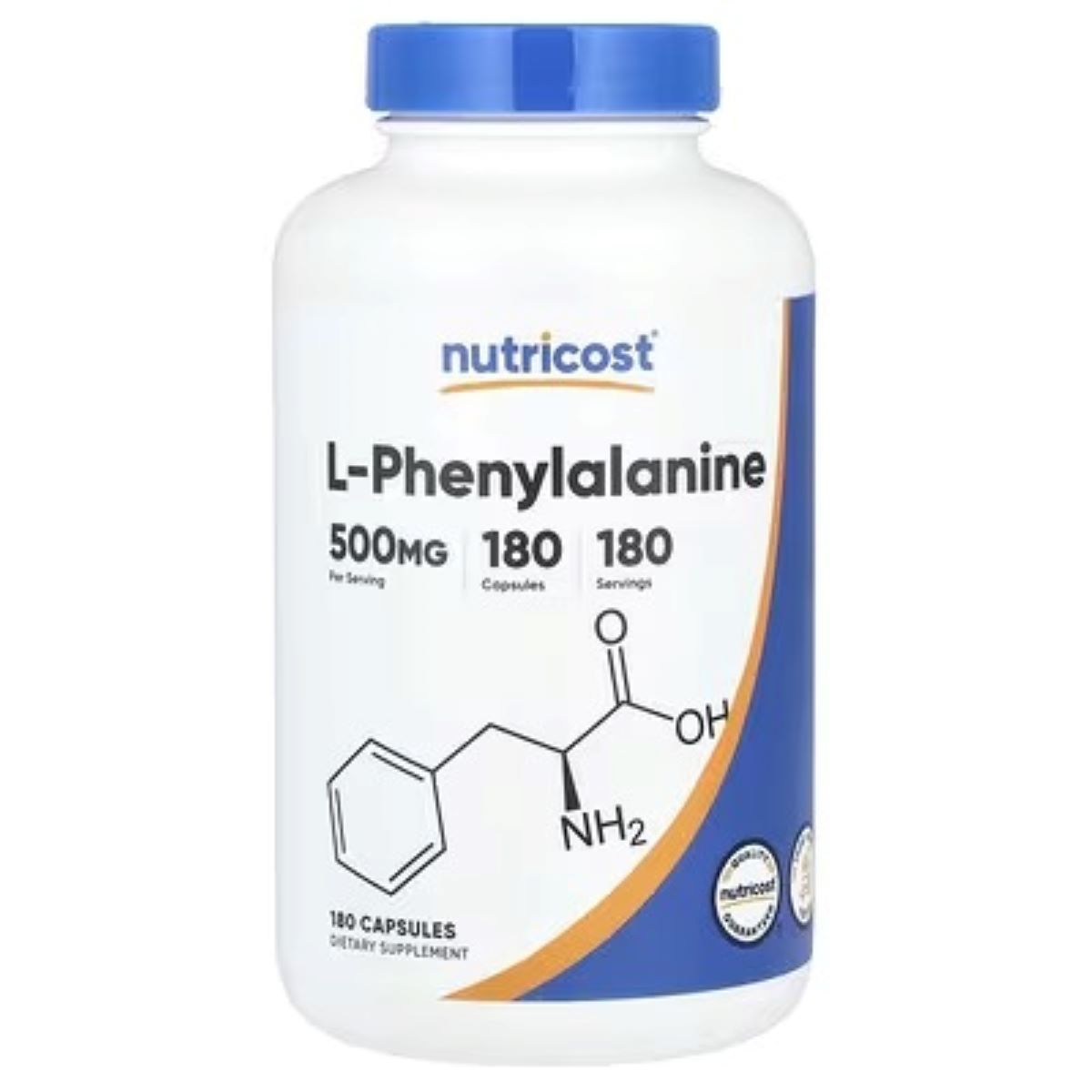Nutricost L-Phenylalanine 500mg – 180 Capsules | Premium Amino Acid Supplement