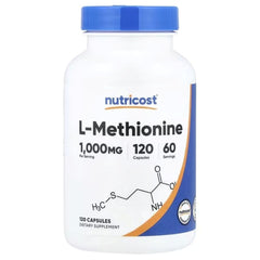 Nutricost L-Methionine Capsules, 500 mg per Capsule, 120 Capsules – Essential Amino Acid Supplement
