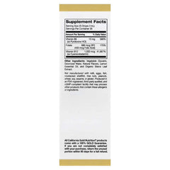 California Gold Nutrition Vitamin B12 (Cyanocobalamin) with Vitamin B6 & Folic Acid – Raspberry Lemon Liquid Drops, 30 ml (1 fl oz)