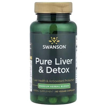 SWANSON Pure Liver & Detox herbal supplement bottle, green bottle with beige cap
