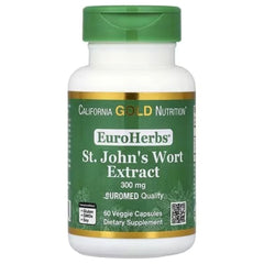 California Gold Nutrition EuroHerbs™ St. John’s Wort Extract (Euromed Quality) 300 mg – 60 Veggie Capsules | Mood & Emotional Balance Support