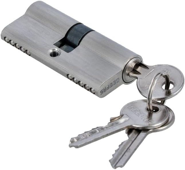 GEEPAS - 70MM Double Cylinder for Mortise Lock Body | Pin Cylinder | Security Cylinder with 3 keys (GWH65076)