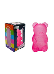 Pink gummy bear squishy stress-relief toy