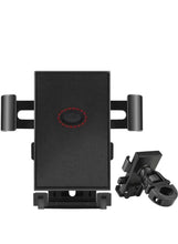 Universal bike phone holder with adjustable clamps, thick base, and mount hardware