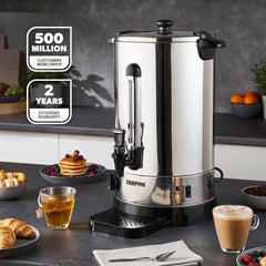 Geepas S/S Water Boiler, Silver, Gk38048 | 20L Capacity will be a comfortable size for a big family|Electric Kettle heats up quickly, various hot drinks like tea, coffee, hot water, soup, and more