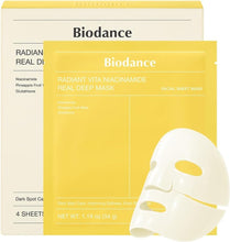 Biodance overnight hydrogel facial sheet mask set with yellow pouches and white mask