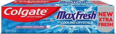 Colgate Max Fresh Toothpaste with Cooling Crystals, Cool Mint Gel Toothpaste, Travel Size - 50ml