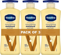 Vaseline Intensive Care Body Lotion, for Dry to Very Dry Skin, Nourishing Moisture, 72hr Moisturising, 3 x 400ml