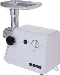 Geepas Stainless Steel Cutting Blade Meat Grinder |Meat Grinder, Electric Aluminium Gearbox, 2000W, | Metal Cutting Plates, Accessories, Metal Gears, Stainless Steel Blade