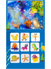 Huitich 9-color water art kit for children featuring colorful sea creatures and animals for creative water painting