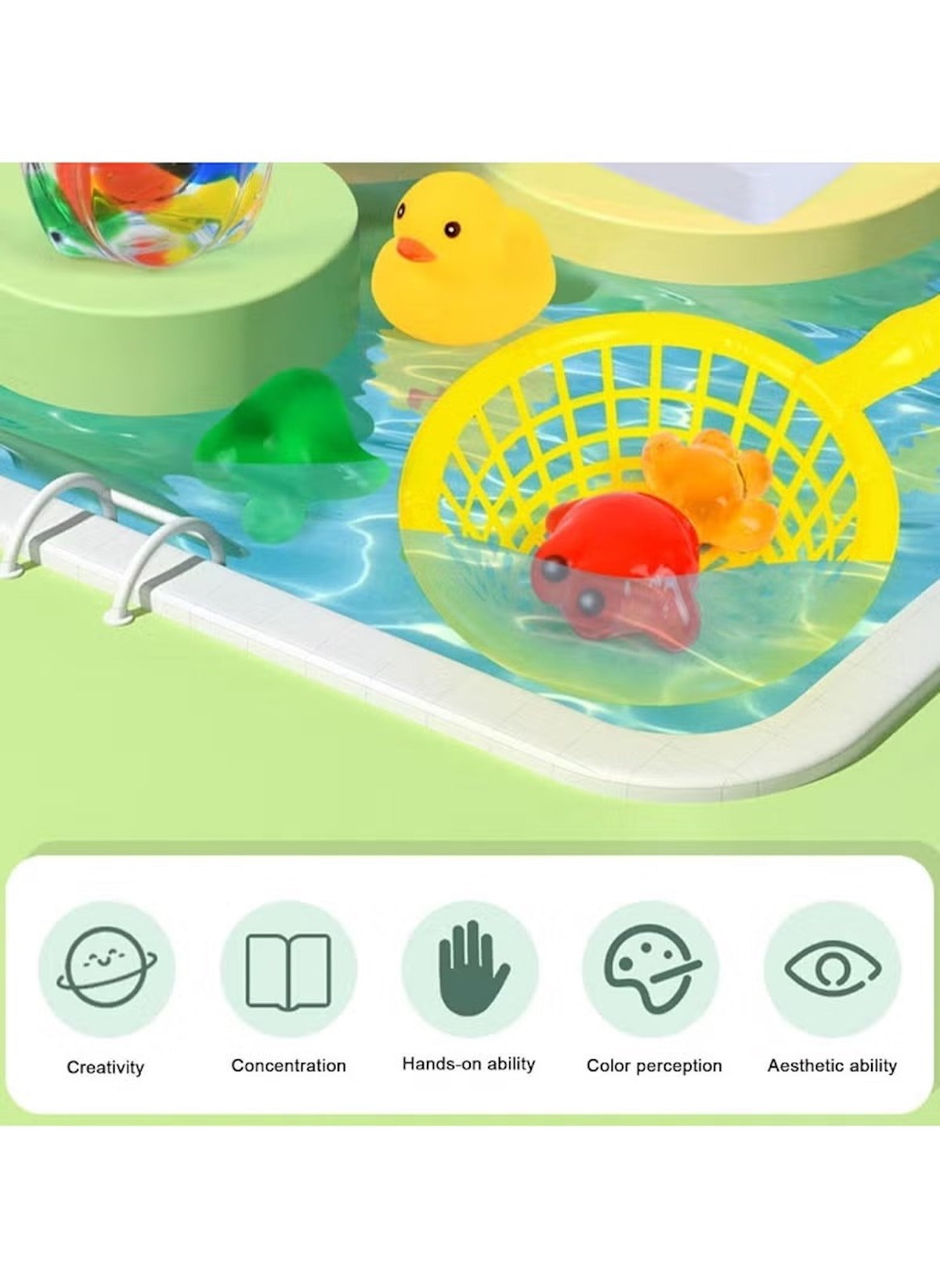 9-color water art kit for children with floating toys enhancing creativity and hands-on ability