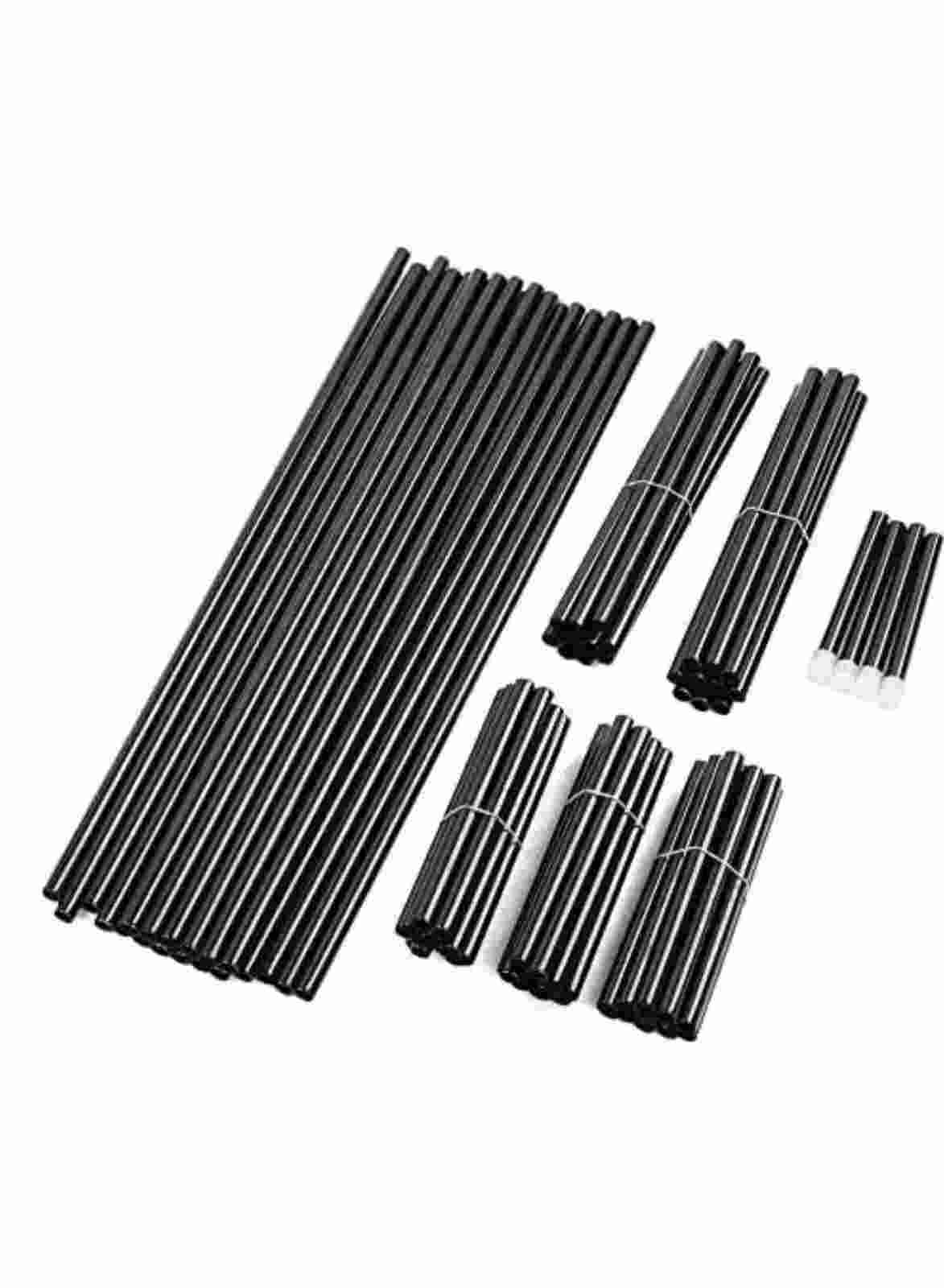 Black metal rods set for assembling Huitich 9 tier shoe rack with cover