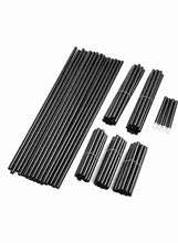 Black metal support rods and connectors for shoe rack cabinet frame