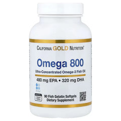California Gold Nutrition Omega 800 Ultra-Concentrated Omega-3 Fish Oil 1000mg (30 / 90 Softgels) – kd-pur® Triglyceride EPA DHA Supplement