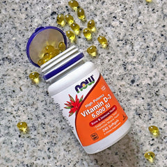 NOW Supplements, Vitamin D-3 5,000 IU, High Potency, Structural Support*, 240 Softgels