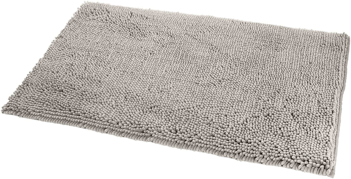 Non-Slip Microfiber Shag Bathroom Rug Mat, 53.3 by 86.3 centimeters, Platinum