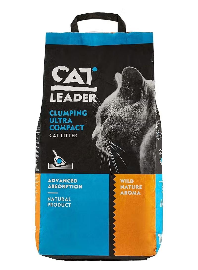 Clumping ultra compact cat litter bag, wild nature aroma, black with blue and orange
