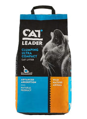 Clumping ultra compact cat litter bag, wild nature aroma, black with blue and orange