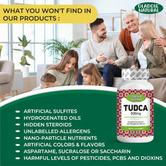 Oladole Natural TUDCA (500mg) - 60 Capsules | Tauroursodeoxycholic Acid for Enhanced Bile Production, Improved Digestion, and Immune Support | Supports Optimal Gallbladder, Liver, and Kidney Function