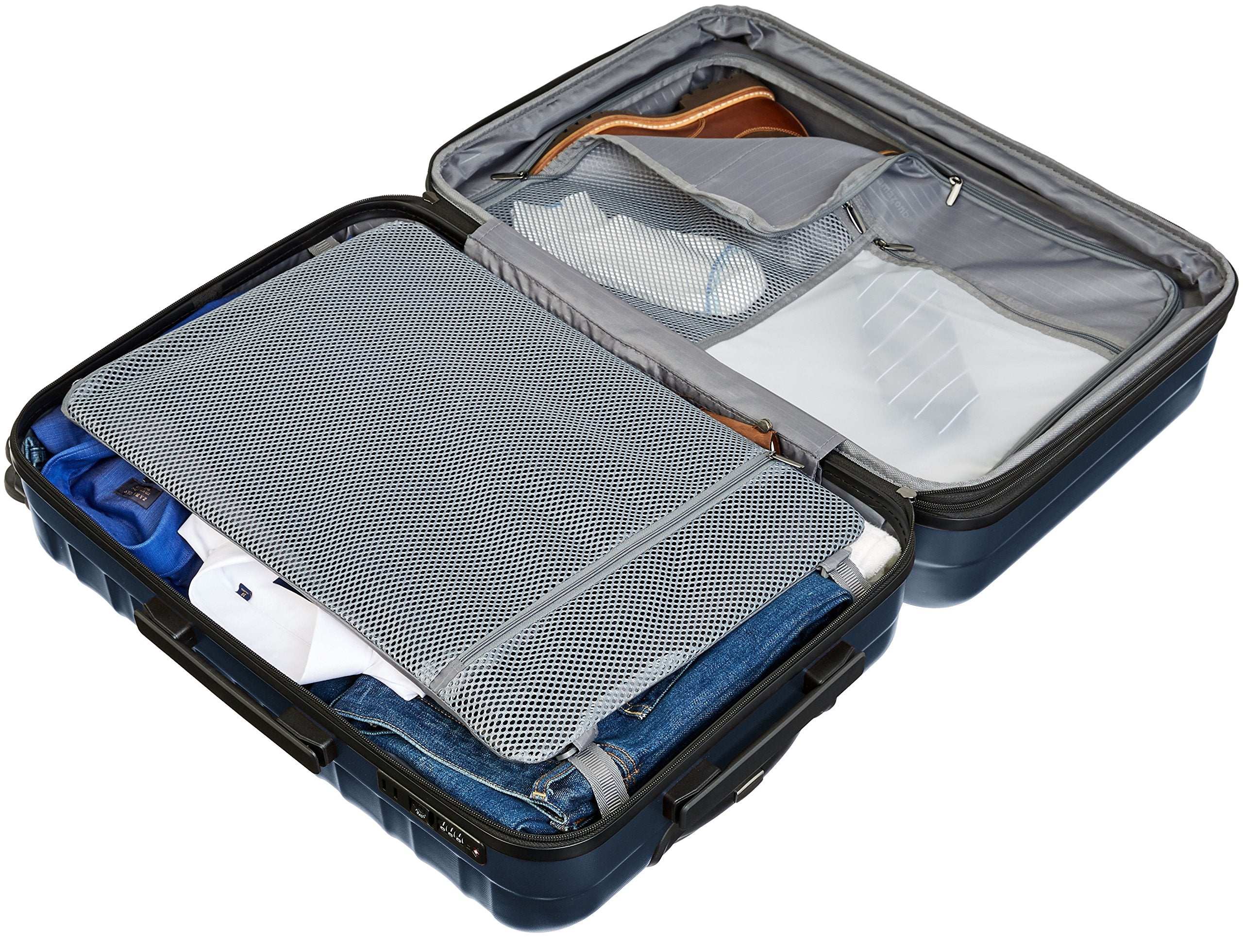Hardside Spinner Luggage with TSA Lock - 24-Inch (60cm), Material: Polycarbonate, Navy Blue