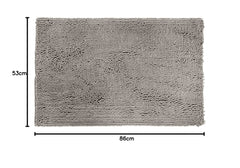 Non-Slip Microfiber Shag Bathroom Rug Mat, 53.3 by 86.3 centimeters, Platinum