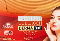 Sunshine Nutrition Platinum Collagen Derma Shot (20 Bottles X 25 Ml Each) | Premium Collagen Drink For Skin Care | Strawberry Flavor