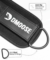 DMoose Fitness Ankle Straps for Cable Machines - One Size Fit with Premium Padding, Glute Kickback Ankle Strap for Women & Men, Cable Attachments for Gym, Booty Workouts, Leg Extension & Hip Abductors