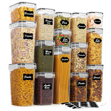 Clear plastic airtight food storage containers with snap lids, assorted sizes