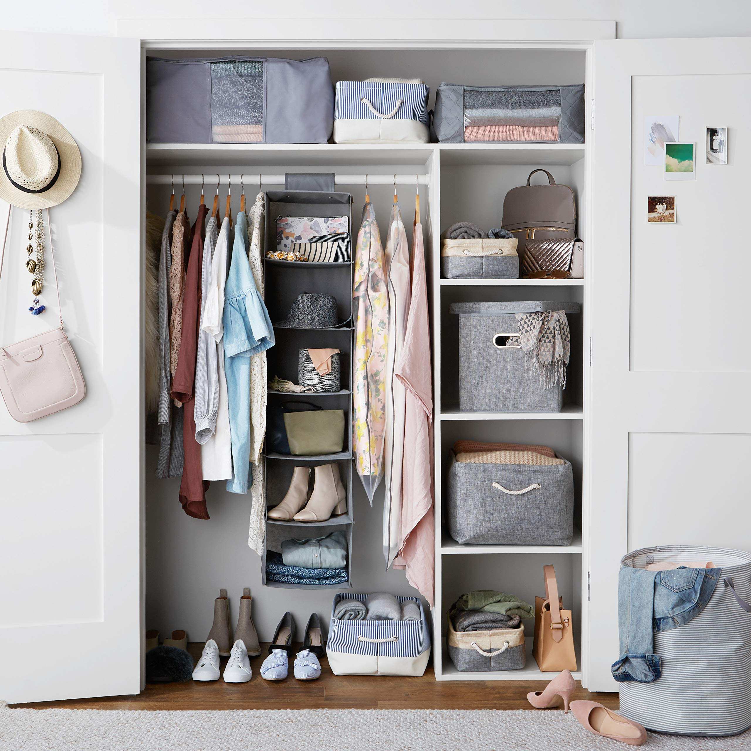6 Tier Hanging Shelf Closet Storage Organizer, AQ-NON1016, 21.59 CM D x 29.21 CM W x 22.86 CM H