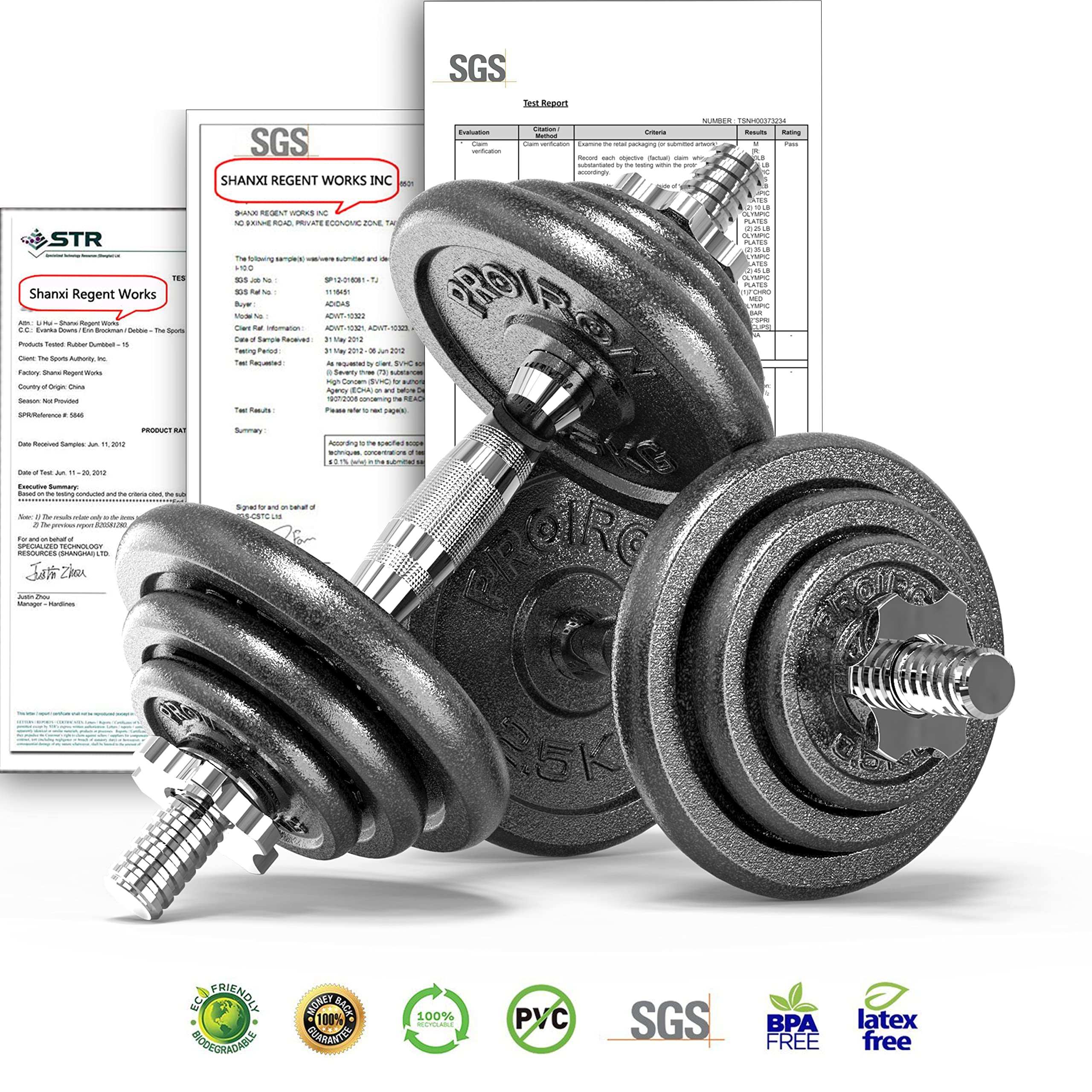PROIRON Cast Iron Weight Plates Set 1.25kg,2.5kg,5kg,10kg (Choice of Sizes) for 1" Dumbbell Handle Bar