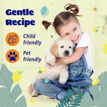 Vinegar cleaner safety card reading Gentle Recipe, child friendly and pet friendly
