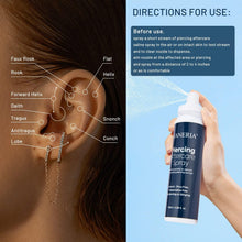 VANERIA Piercing Aftercare Spray bottle held upright, fine-mist nozzle