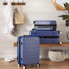 Premium Hardside Spinner Luggage with Built-In TSA Lock - 24-Inch (60cm), Material: Polycarbonate, Blue
