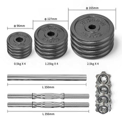 PROIRON Cast Iron Weight Plates Set 1.25kg,2.5kg,5kg,10kg (Choice of Sizes) for 1" Dumbbell Handle Bar