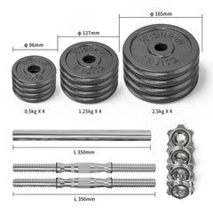 Juego de discos de pesas de hierro fundido PROIRON de 1,25 kg, 2,5 kg, 5 kg y 10 kg (tamaños a elegir) para mancuernas de 1 pulgada