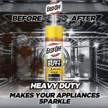 Oven cleaner spray bottle with yellow cap and Heavy Duty oven cleaner label