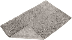 Non-Slip Microfiber Shag Bathroom Rug Mat, 53.3 by 86.3 centimeters, Platinum