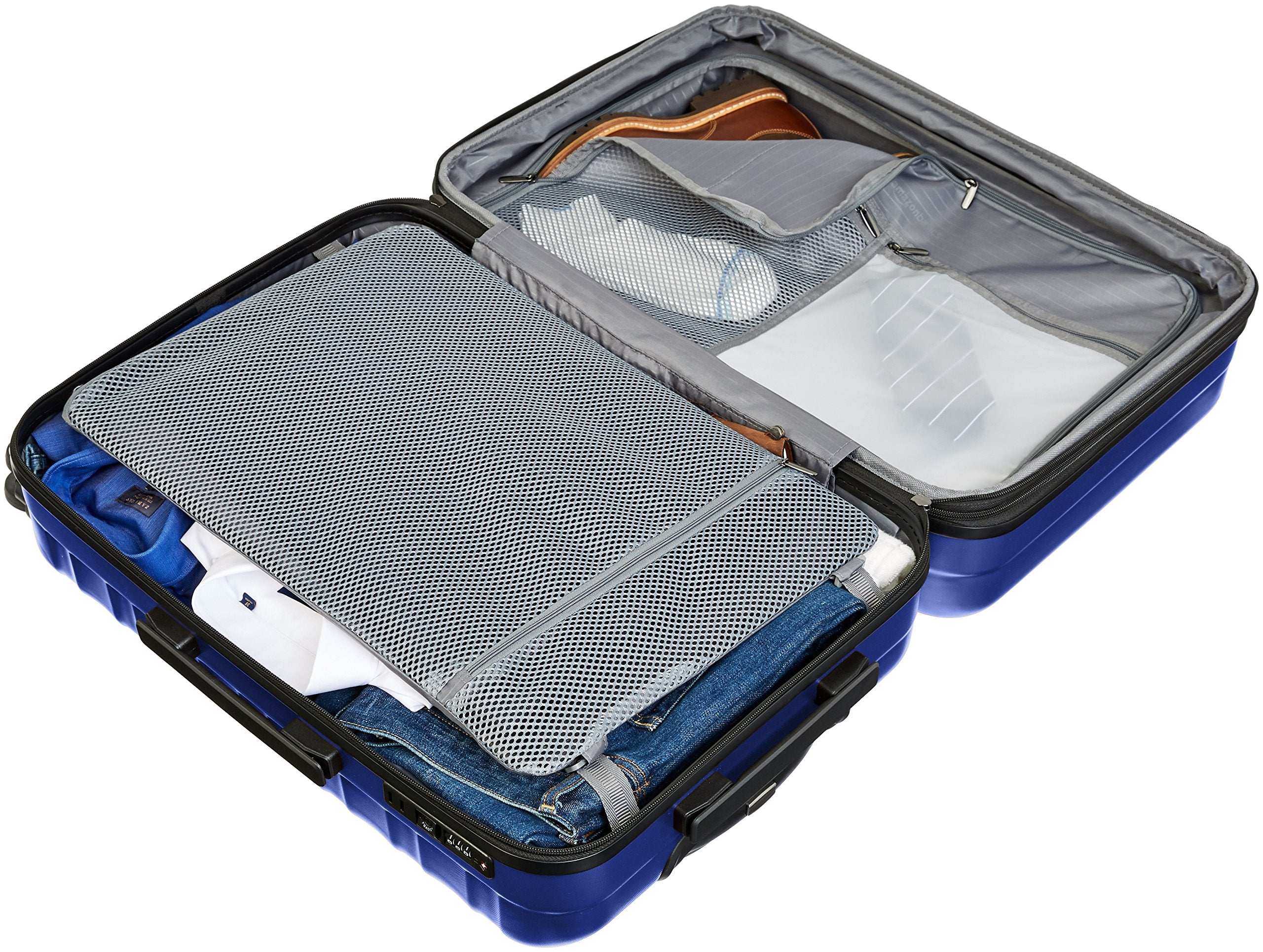 Premium Hardside Spinner Luggage with Built-In TSA Lock - 24-Inch (60cm), Material: Polycarbonate, Blue